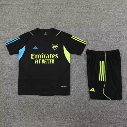 Adult Uniform 2023-2024 Arsenal Black Soccer Training Jersey Black Shorts