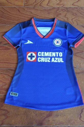 Women 2023-2024 Cruz Azul Home Soccer Jersey Lady Football Shirt