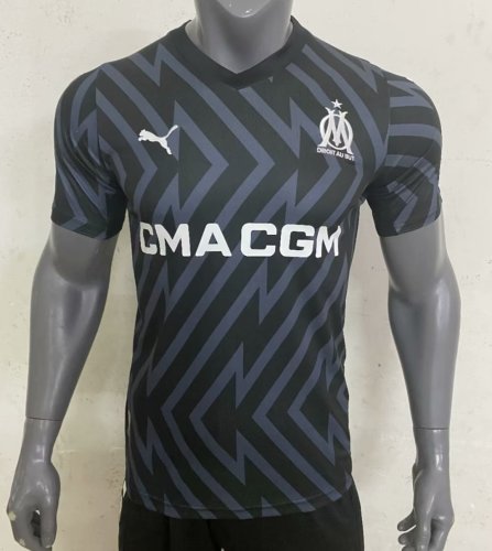 Fan Version 2023-2024 Olympique de Marseille Black Goalkeeper Soccer Jersey