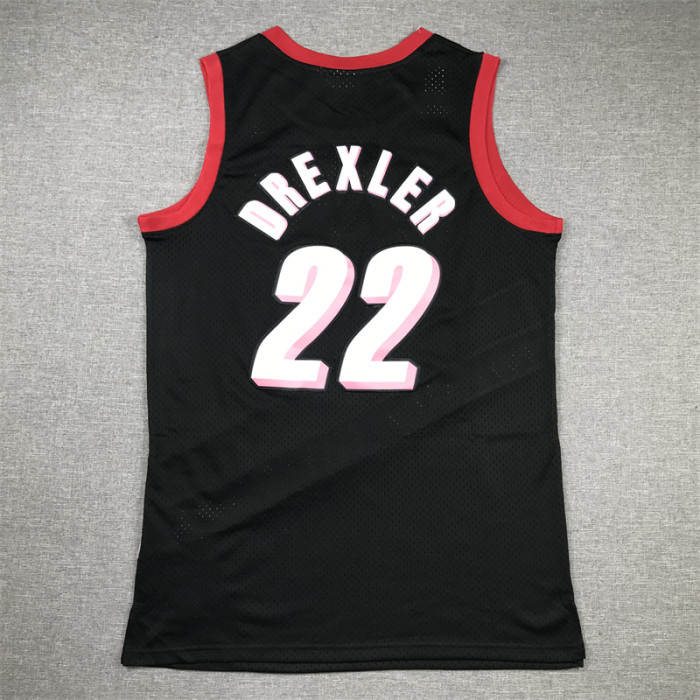 Mitchell&ness 1991-92 Portland Trail Blazers Black Basketball Shirt 22 DREXLER Classic NBA Jersey