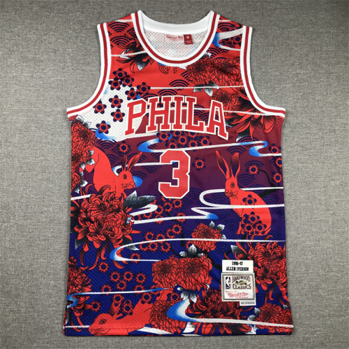 Mitchell&ness 1996-97 Philadelphia 76ers Rabbit Edition Basketball Shirt 3 IVERSON Classic NBA Jersey