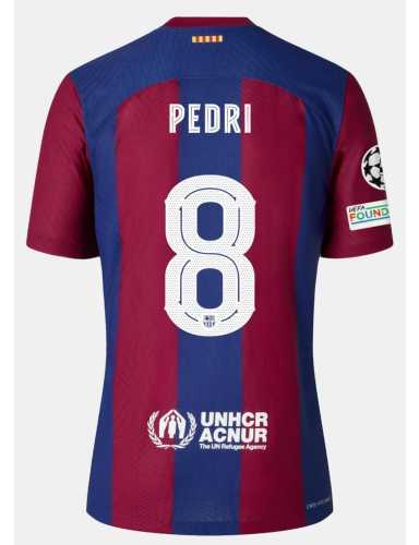 with UCL Patch Pedri 8 Shirt for 2023-2024 Fan Version Barcelona Home Soccer Jersey