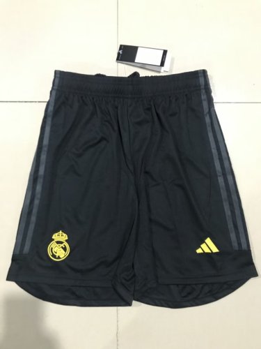 2023-2024 Real Madrid Third Away Black Soccer Shorts
