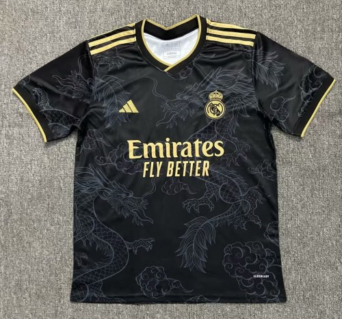 Real Camisetas de Futbol Fan Version 2023-2024 Real Madrid Black Dragon Soccer Jersey