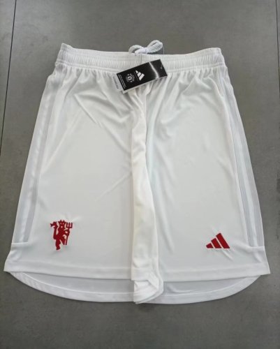 2023-2024 Manchester United Third Away White Soccer Shorts