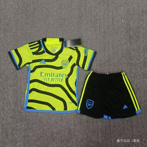 Youth Uniform Kids Kit 2023-2024 Arsenal Away Soccer Jersey Shorts Child Set