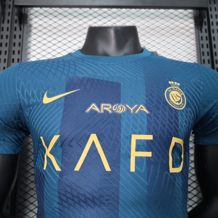 Player Version 2023-2024 Al Nassr Away Blue Soccer Jersey