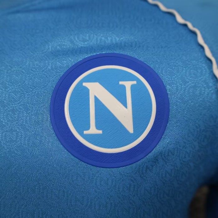 with Scudetto Patch Player Version 2023-2024 Calcio Napoli Home Soccer Jersey