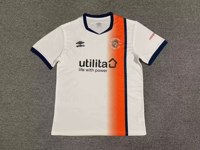 Fan Version 2023-2024 Luton Town Away White Soccer Jersey Football Shirt