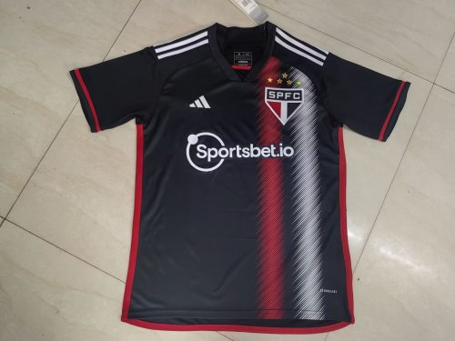 Fan Version 2023-2024 Sao Paulo Third Away Black Soccer Jersey