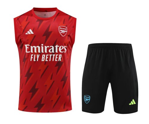 Adult Uniform 2023-2024 Arsenal Red Soccer Training Vest and Shorts