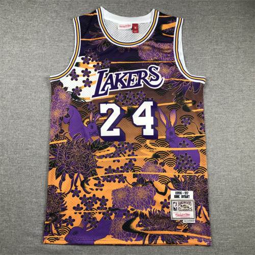 Mitchell&ness 1996-97 Los Angeles Lakers Rabbit Edition Basketball Shirt 24 BRYANT Classic NBA Jersey