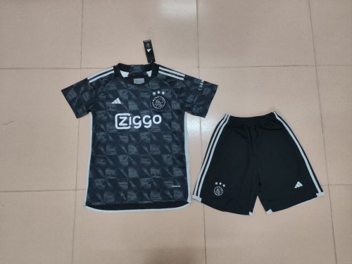 Adult Uniform 2023-2024 Ajax Third Away Black Soccer Jersey Shorts