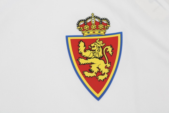 with LALIGA Patch Fan Version 2023-2024 Real Zaragoza Home Soccer Jersey