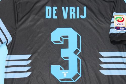 Retro Jersey 2015-2016 Lazio DE VRIJ 3 Away Black Soccer Jersey Vintage Football Shirt