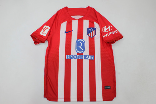wiht LALIGA Patch Fans Version 2023-2024 Atletico Madrid GRIEZMANN 7 Home Soccer Jersey