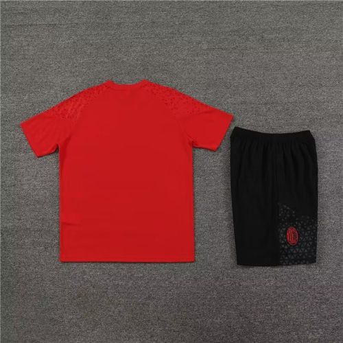 Adult Uniform 2023-2024 AC Milan Red Soccer Training Jersey and Shorts