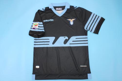 with Serie A Patch Retro Jersey 2015-2016 Lazio Away Black Soccer Jersey Vintage Football Shirt