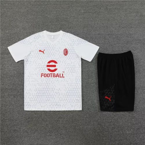 Adult Uniform 2023-2024 AC Milan White Soccer Training Jersey and Shorts