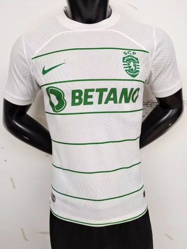 Player Version 2023-2024 Sporting Lisbon Away White Soccer Jersey