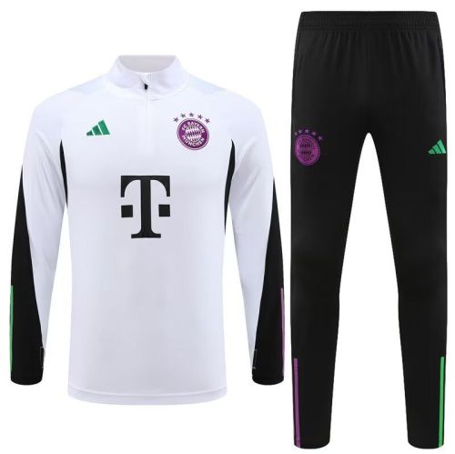 2023-2024 Bayern Munich White Soccer Training Sweater and Pants