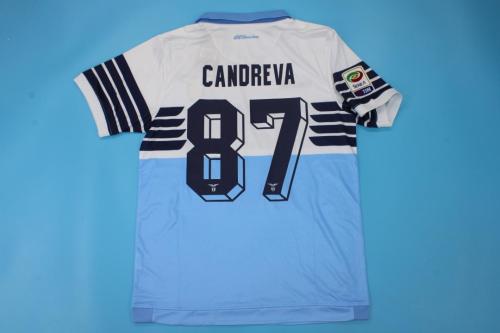 with Serie A Patch Retro Jersey 2015-2016 Lazio CANDREVA 87 Home Soccer Jersey Vintage Football Shirt