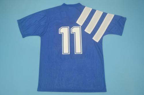 Retro Jersey 1992-1993 Real Zaragoza 11 Away Blue Soccer Jersey Vintage Camisetas de Futbol