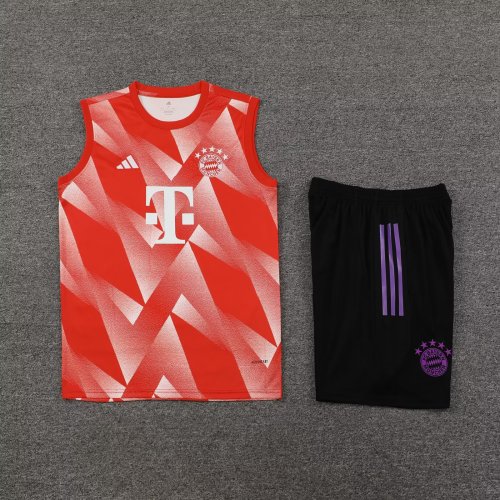 Adult Uniform 2023-2024 Bayern Munich Orange Soccer Training Vest and Shorts