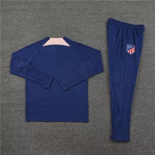 2023-2024 Atletico Madrid Blue Soccer Training Sweater and Pants