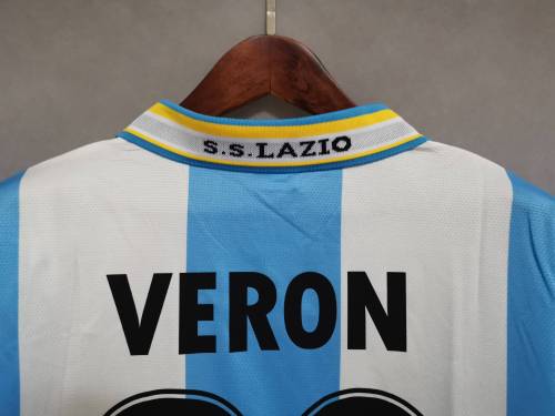 Retro Jersey 1999-2000 Lazio Home Soccer Jersey 23 VERON Football Shirt