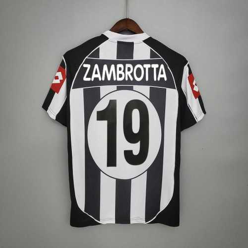 Retro Jersey 2002-2003 Juventus Home Soccer Jersey 19 ZAMBROTTA Vintage Football Shirt