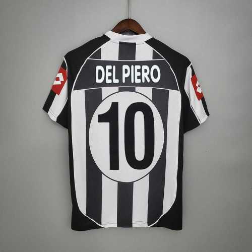 Retro Jersey 2002-2003 Juventus Home Soccer Jersey 10 DEL PIERO Vintage Football Shirt