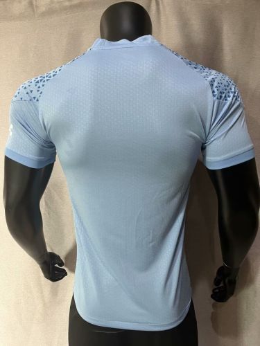 Player Version 2023-2024 Manchester City Blue Soccer Pre-match Top Football Training Shirt