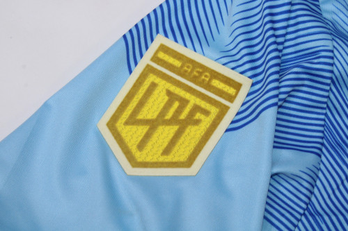 with Golden AFA Patch Fan Version 2023-2024 Boca Juniors Away Light Blue Soccer Jersey