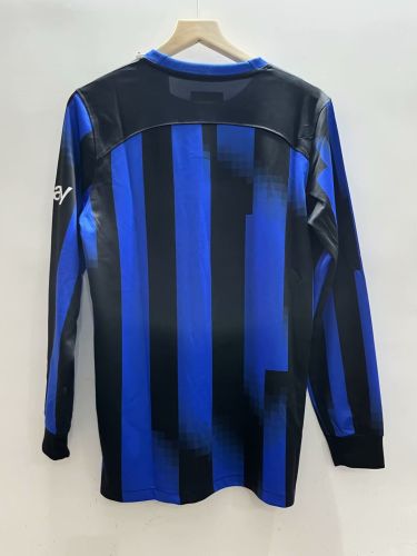 with Coppa Italia Patch Long Sleeve 2023-2024 Inter Milan Home Soccer Jersey