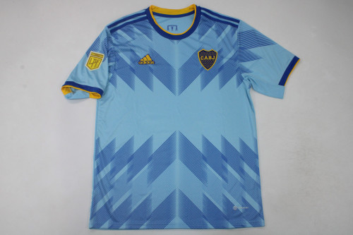 with Golden AFA Patch Fan Version 2023-2024 Boca Juniors Away Light Blue Soccer Jersey