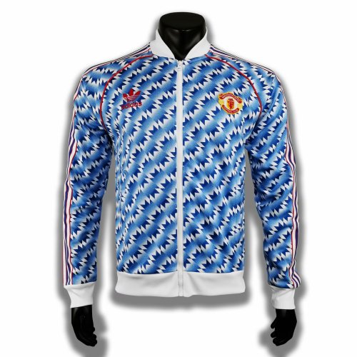 Retro Jacket 1990-1992 Manchester United Blue Soccer Jacket Vintage Jacket