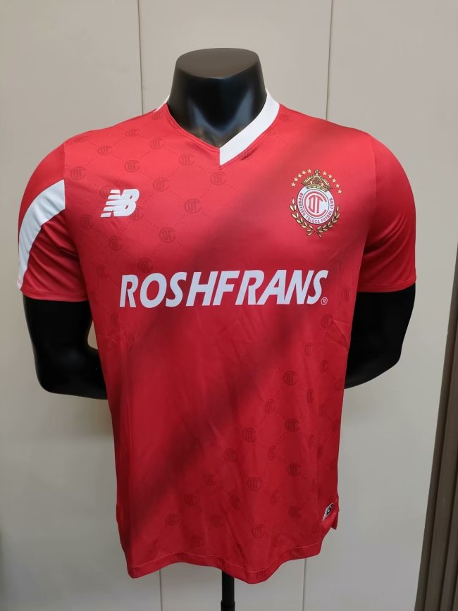 Fan Version 2023-2024 Deportivo Toluca Home Soccer Jersey