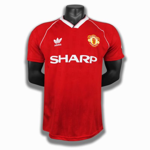 Retro Jersey Manchester United 1988-1989 Home Soccer Jersey Red Vintage Football Shirt
