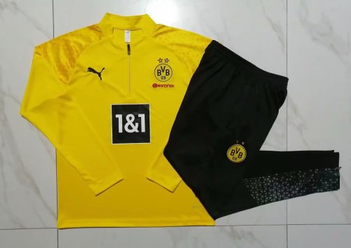 2023-2024 Borussia Dortmund Yellow Soccer Training Sweater and Pants BVB Set
