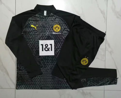 2023-2024 Borussia Dortmund Black Soccer Training Sweater and Pants BVB Set