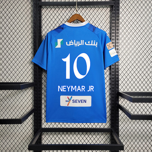 Fan Version 2023-2024 Al-Hilal Saudi NEYMAR JR 10 Home Soccer Jersey