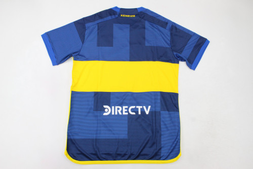 with Sponor Logo Fan Version 2023-2024 Boca Juniors Home Soccer Jersey