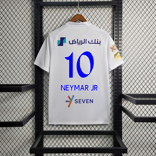 Fan Version 2023-2024 Al-Hilal Saudi NEYMAR JR 10 Away White Soccer Jersey