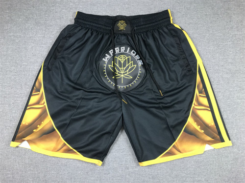 with Pocket 2023 Golden State Warriors NBA Shorts City Edition Olive/Gold Basketball Shorts