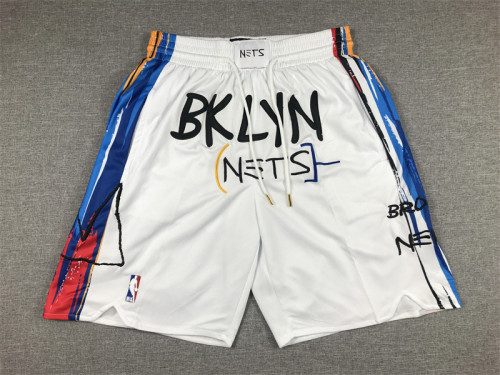 with Pocket 2023 Brooklyn Nets NBA Shorts City Edition White Basketball Shorts