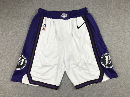 2023 Los Angeles Lakers NBA Shorts City Edition White Basketball Shorts