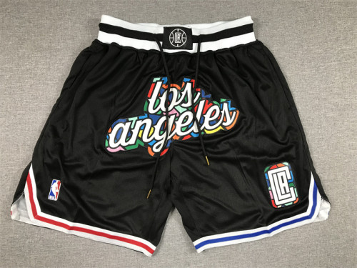 with Pocket 2023 Los Angeles Clippers NBA Shorts City Edition Black Basketball Shorts
