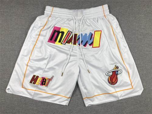 with Pocket 2023 Maimi Heat NBA Shorts City Edition White Basketball Shorts
