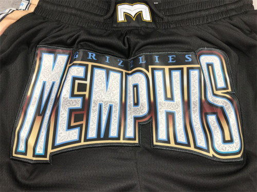with Pocket 2023 Memphis Grizzlies NBA Shorts City Edition Black Basketball Shorts